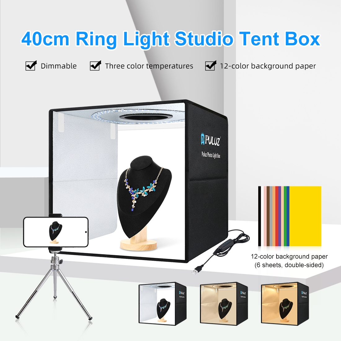 Photography Darkroom - PULUZ 40cm Folding Portable Ring Light