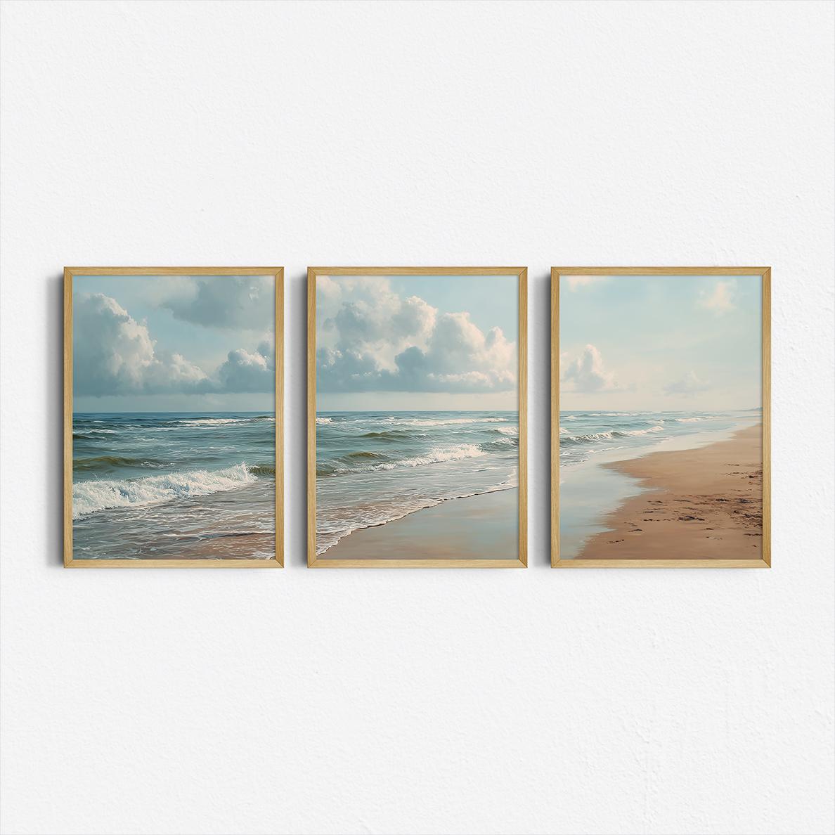 Photography Pose - Set of 3 Ocean Beach Triptych