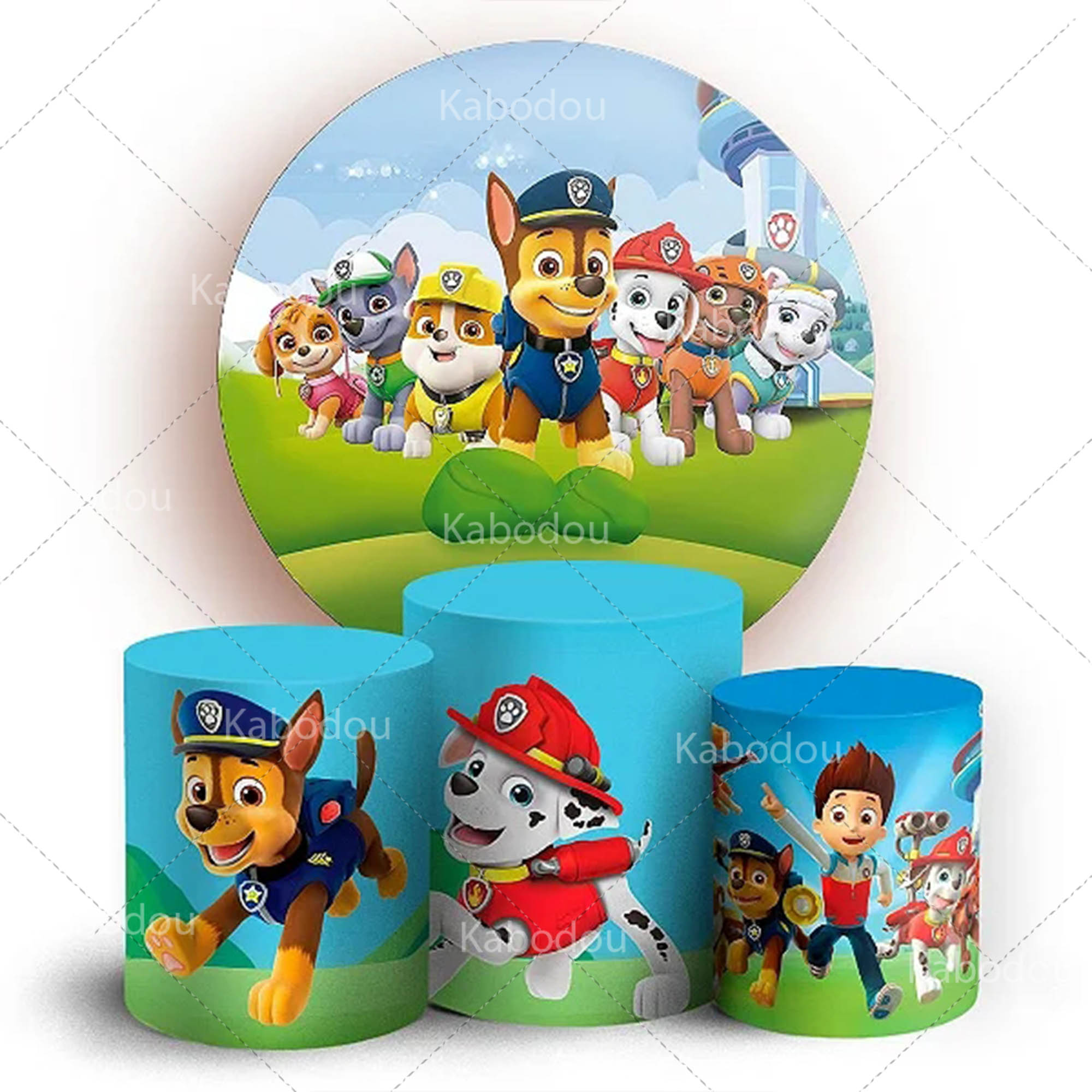 Photography Aesthetic - Paws Patrols Round Backdrop Dog Kid