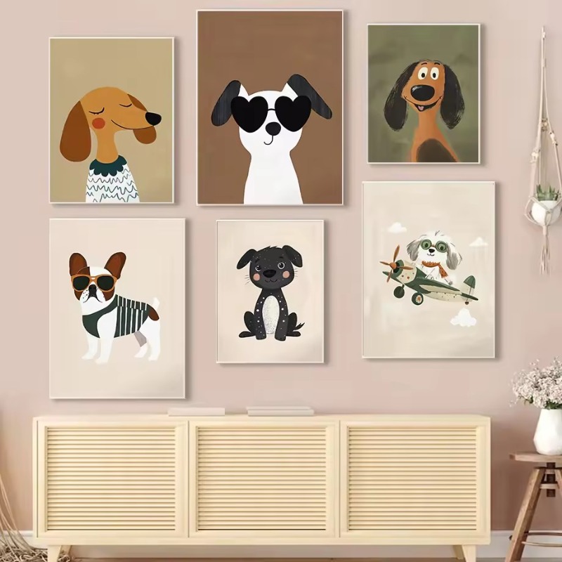 Colorful Cartoon Dog Illustrat - огляд і ціна Photography Pose