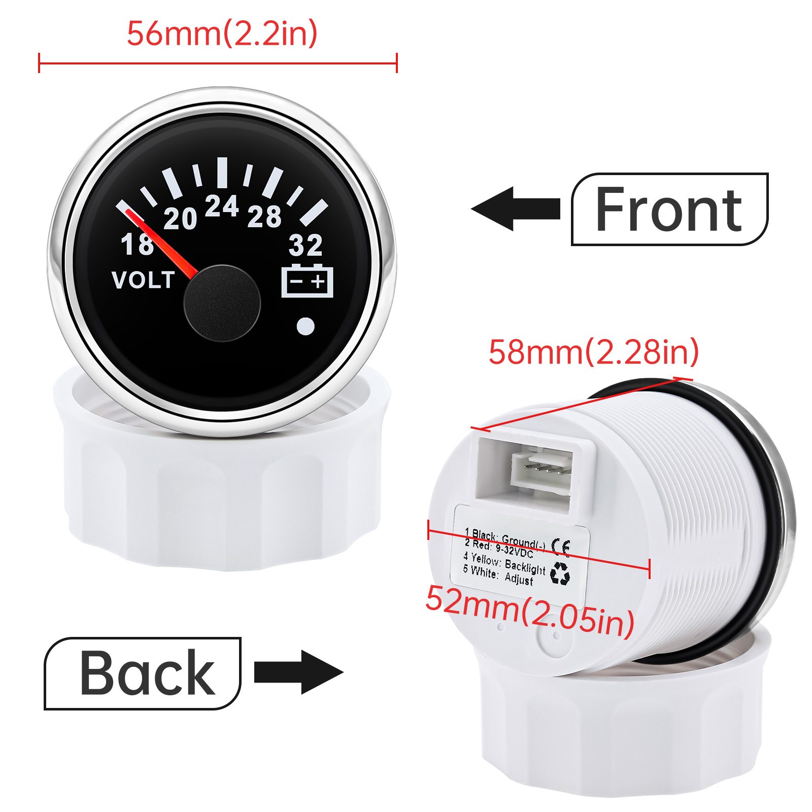 52mm Voltmeter 7 Colors Backli - огляд і ціна Light Meter Incident