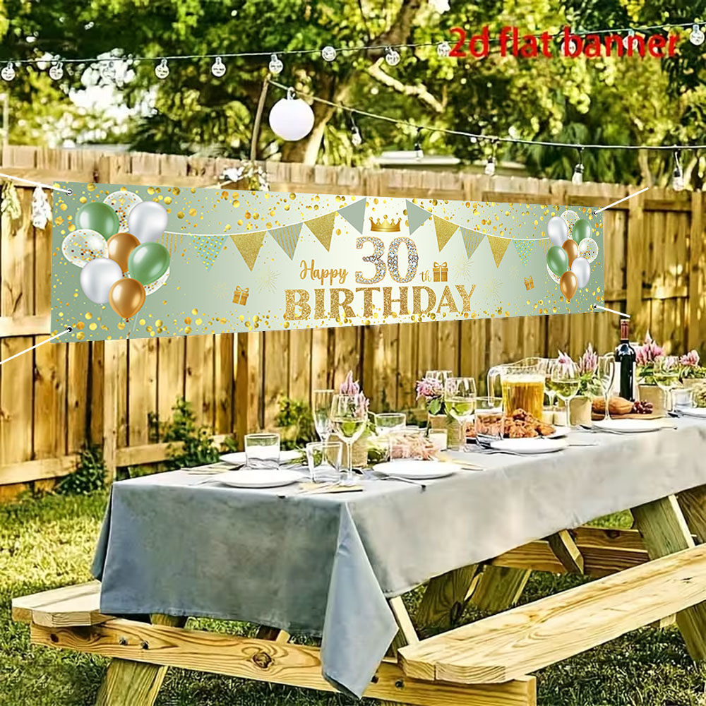 Golden Green Birthday Banner f - огляд і ціна Photography Aesthetic