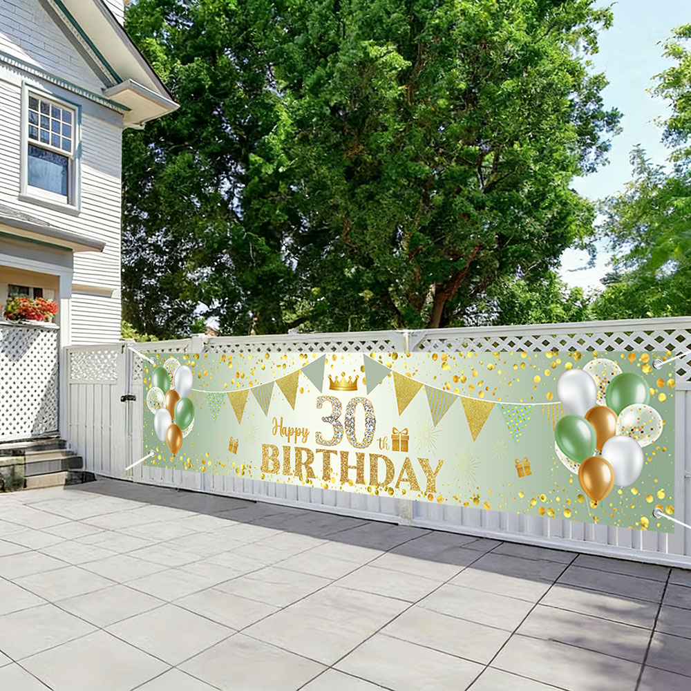 Golden Green Birthday Banner f - огляд і ціна Photography Aesthetic