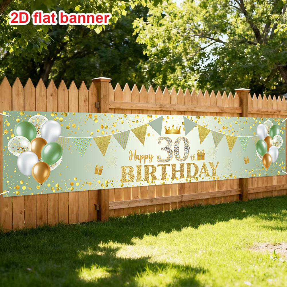 Golden Green Birthday Banner f - огляд і ціна Photography Aesthetic
